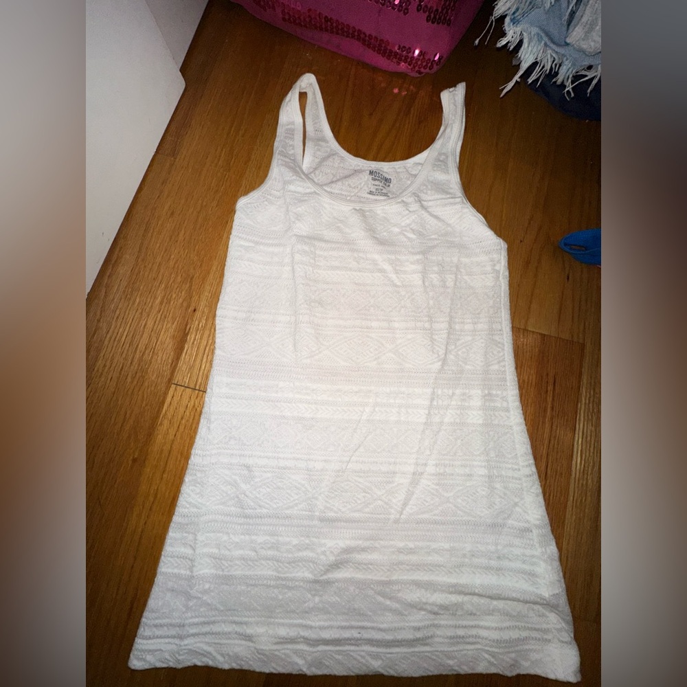 Mossimo Supply Co. White Textured Tank Top